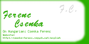 ferenc csenka business card